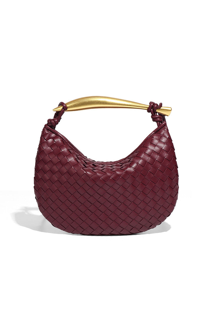 Elegante Halbmond-Tasche mit Webmuster