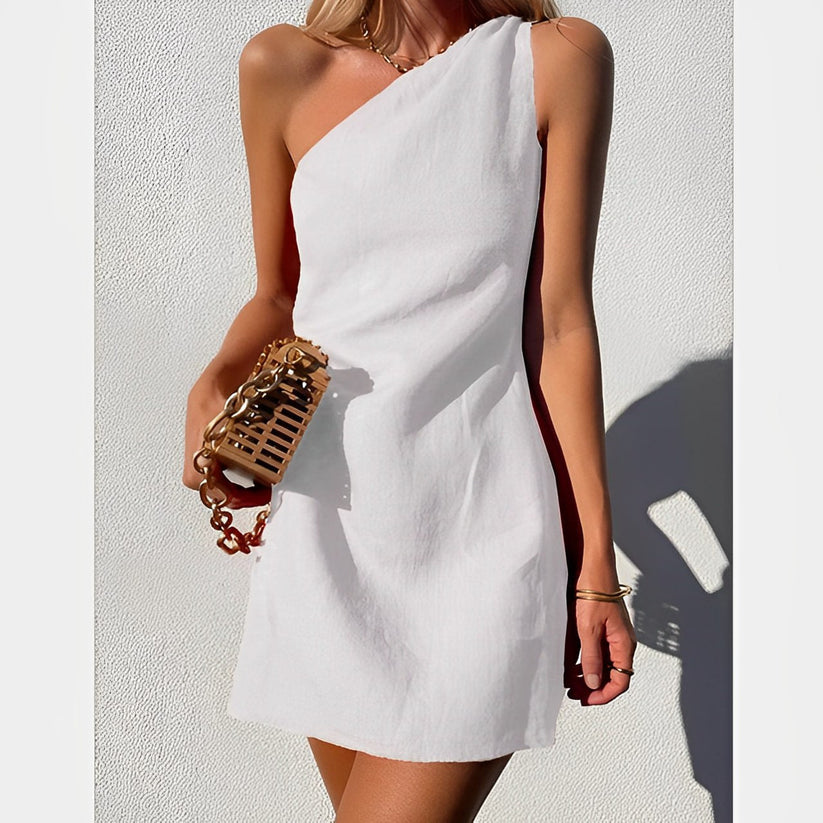 Kleidhaus Damen One-Shoulder Mini-Kleid – Leinen-83276-07d540c2-eee3-40d5-8bf0-a11edcdd3a12