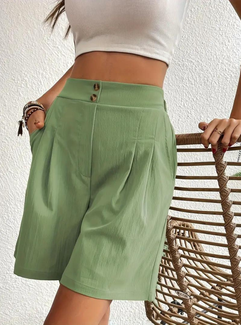 Damen Shorts – Hochtailliert, Bundfalten, mit Taschen-82558-0862769f-ab66-4361-a681-6da2dcc89e8e