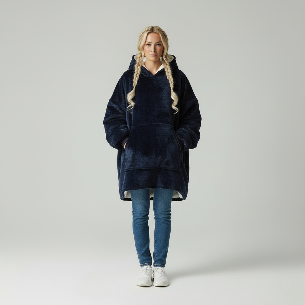 Zeitlose Navy Überziehh hoodie für Höchsten Komfort