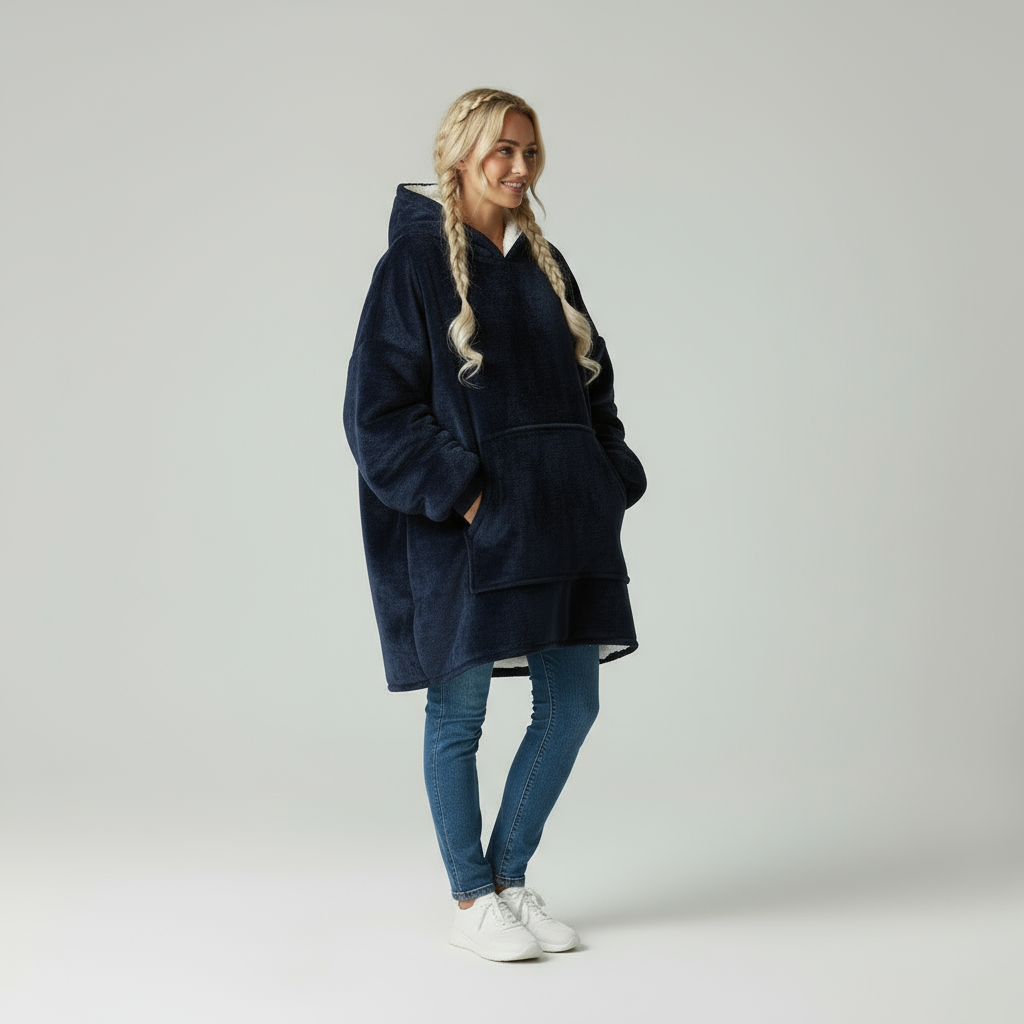 Zeitlose Navy Überziehh hoodie für Höchsten Komfort