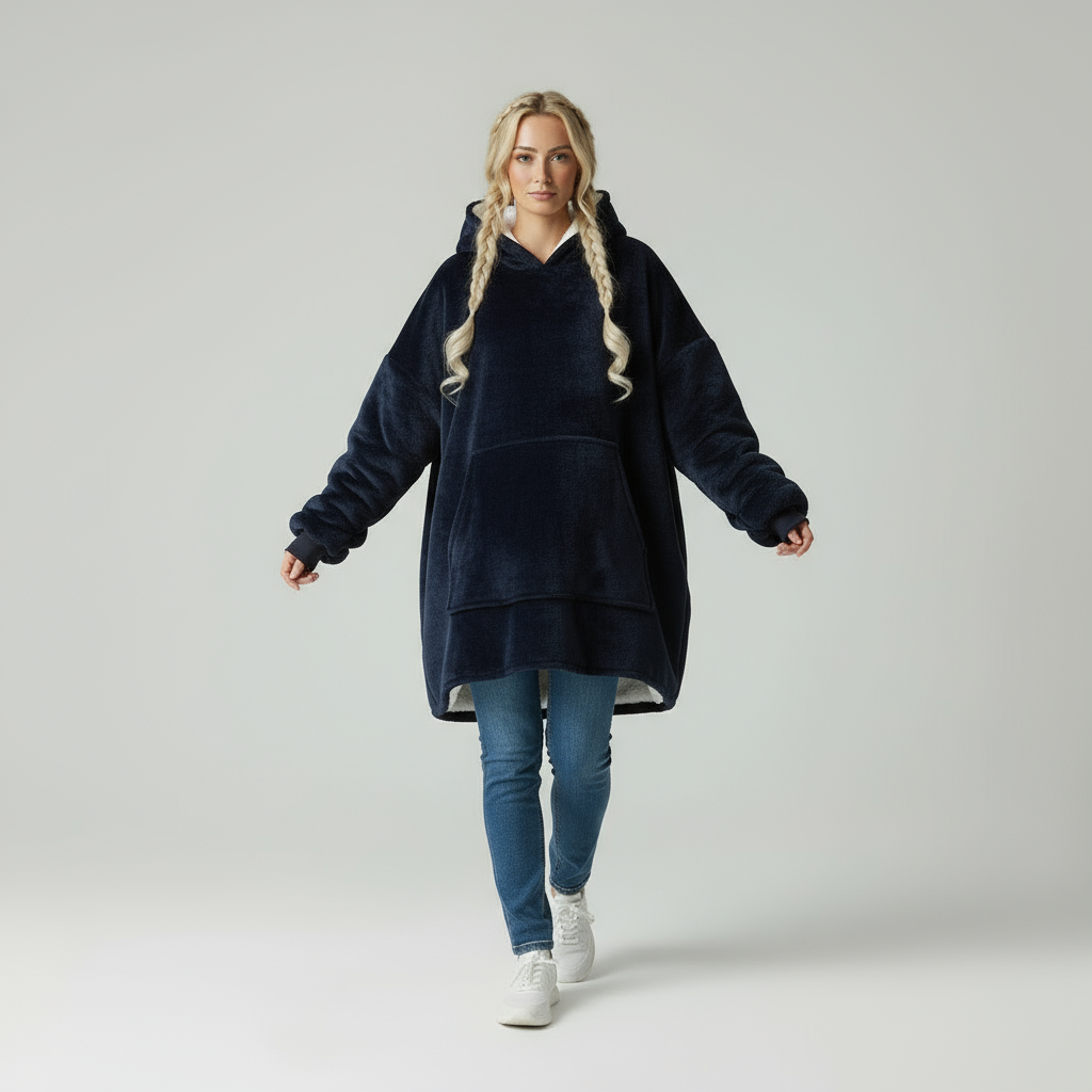 Zeitlose Navy Überziehh hoodie für Höchsten Komfort