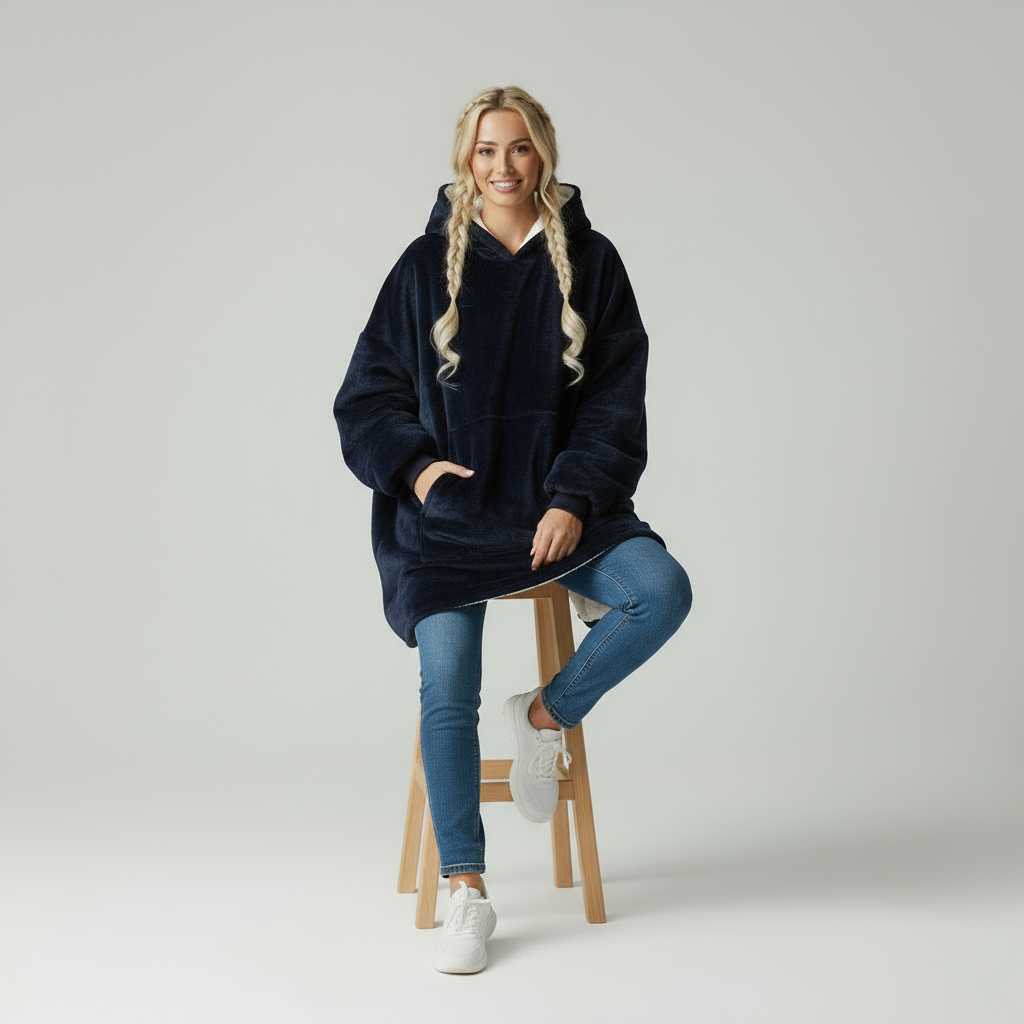 Zeitlose Navy Überziehh hoodie für Höchsten Komfort