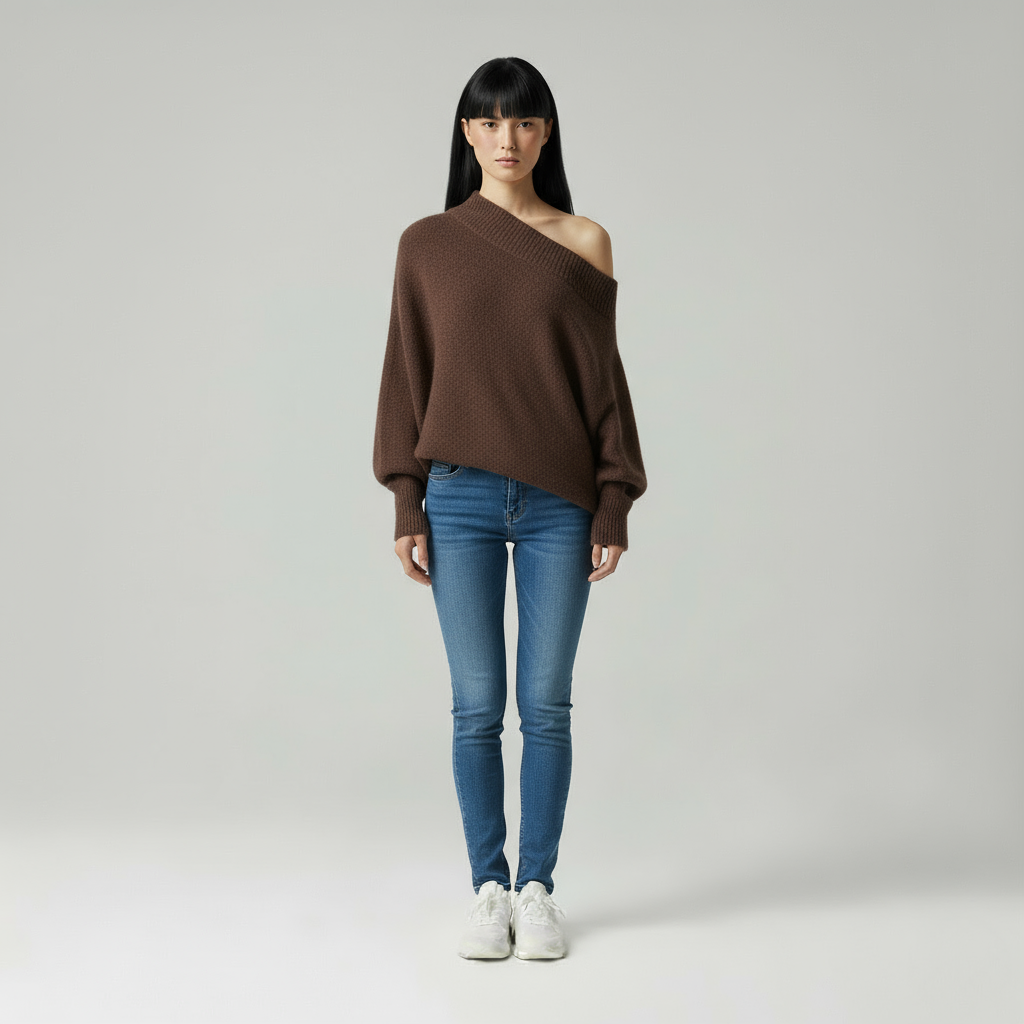 Luna Eleganter Off-Shoulder Strickpullover