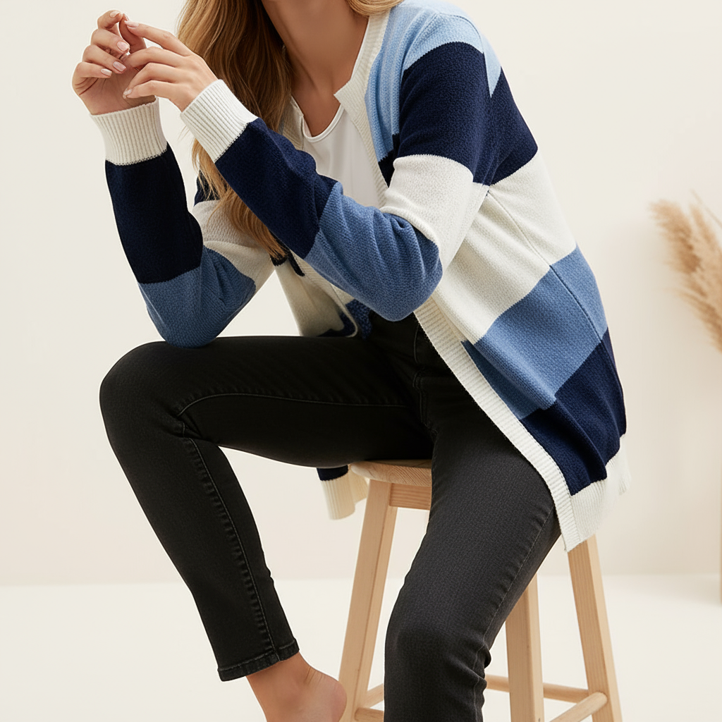 Pipers Zeitloser Colorblock Cardigan für Damen