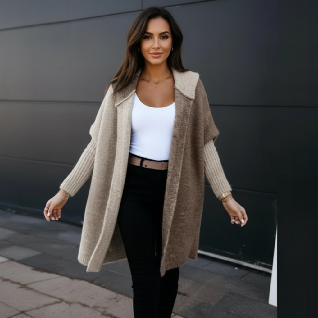 Alma Zeitlose Lange Strickjacke