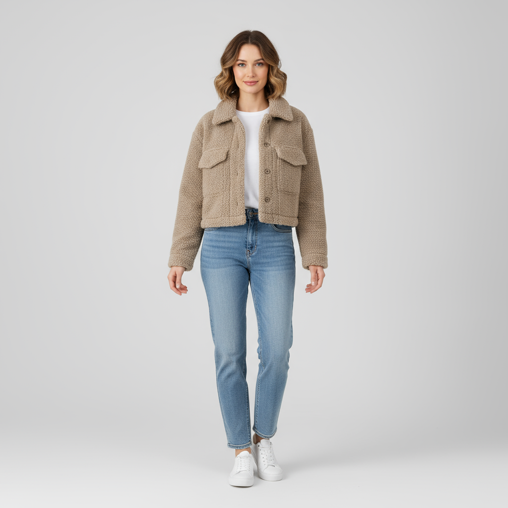 Zeitlose Teddy Kurzjacke aus Hochwertigem Material