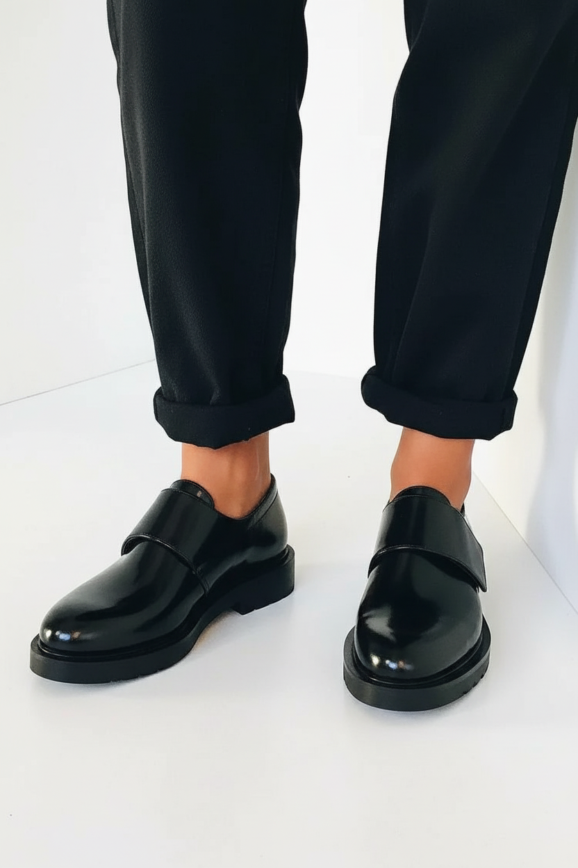 Lackleder Loafer | Auffälliger Riemen | Smart Casual