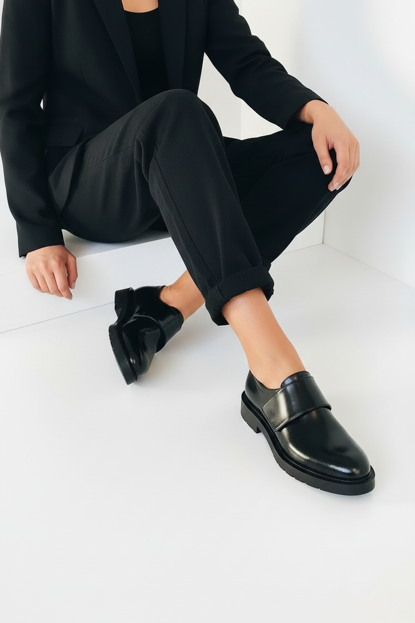 Lackleder Loafer | Auffälliger Riemen | Smart Casual