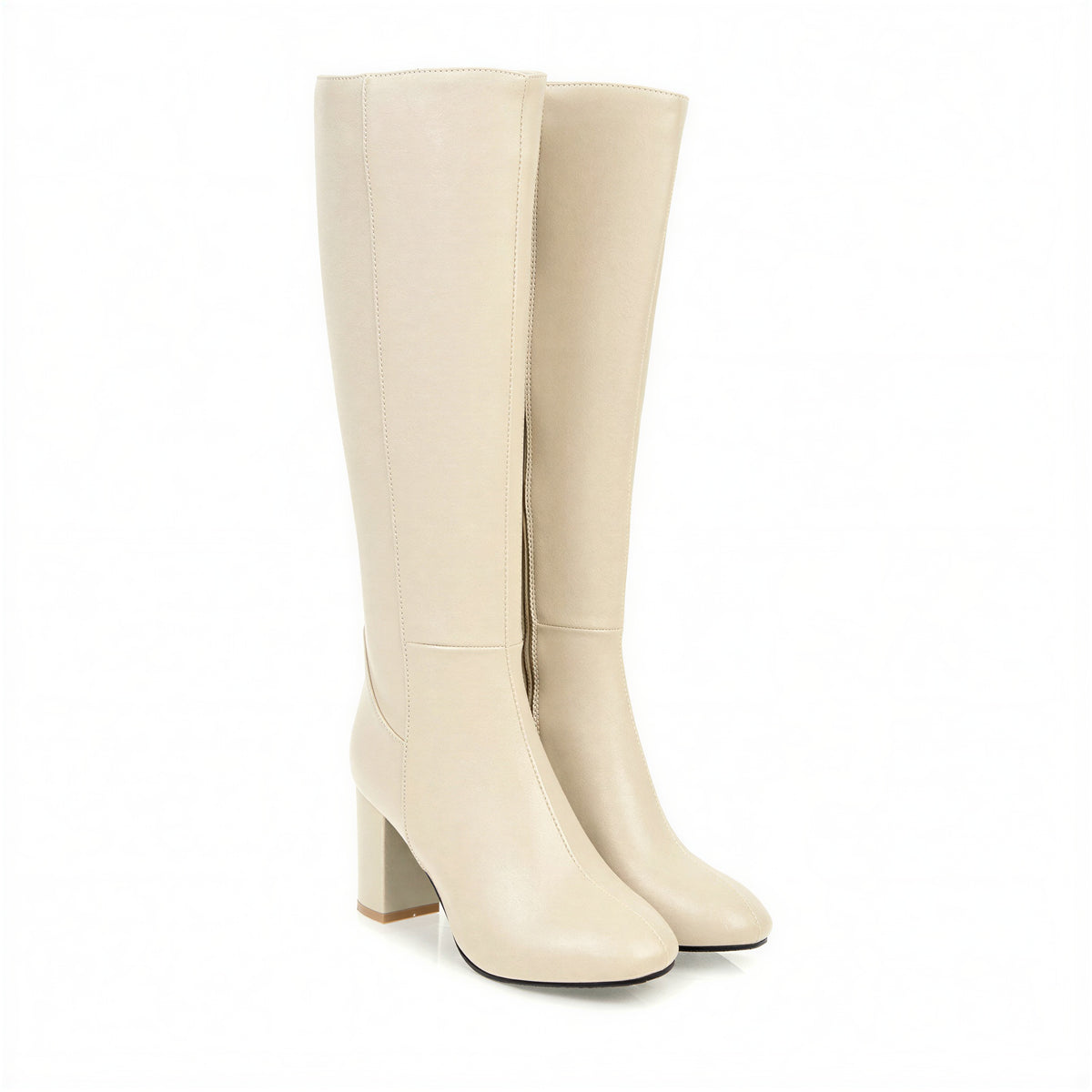 Kniehohe Lederstiefel | Mit Blockabsatz | Business Casual
