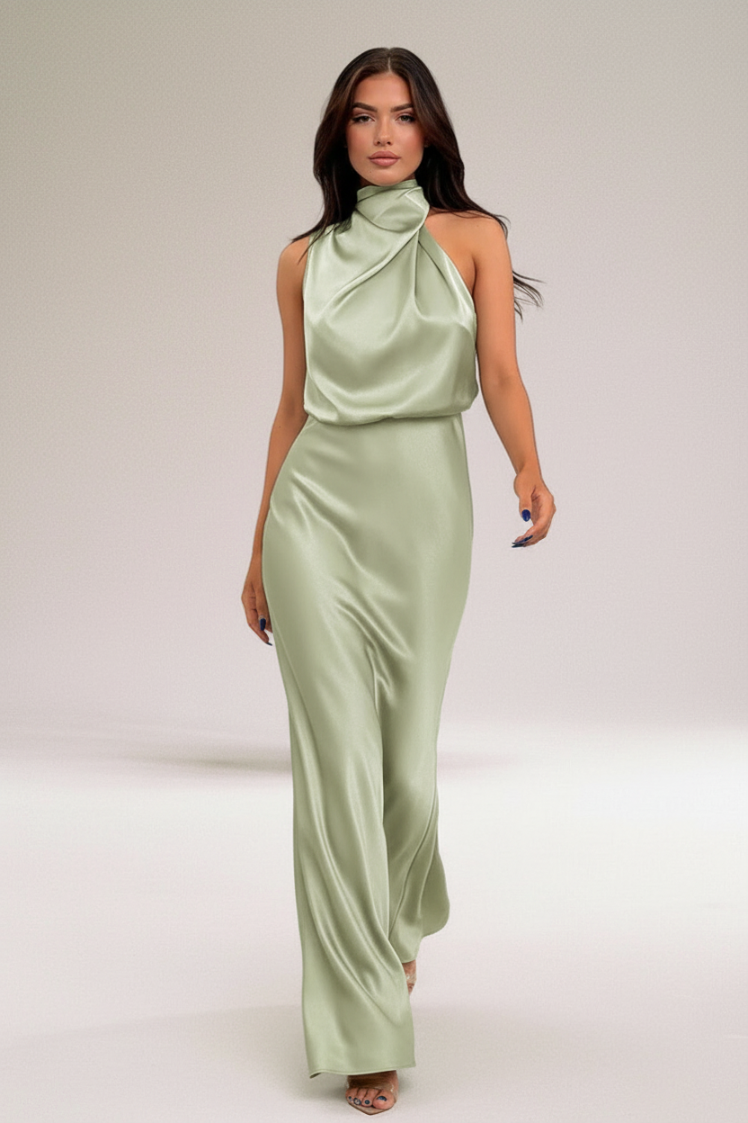 Kleid | Asymmetrischer drapierter Ausschnitt | Ganzjährig