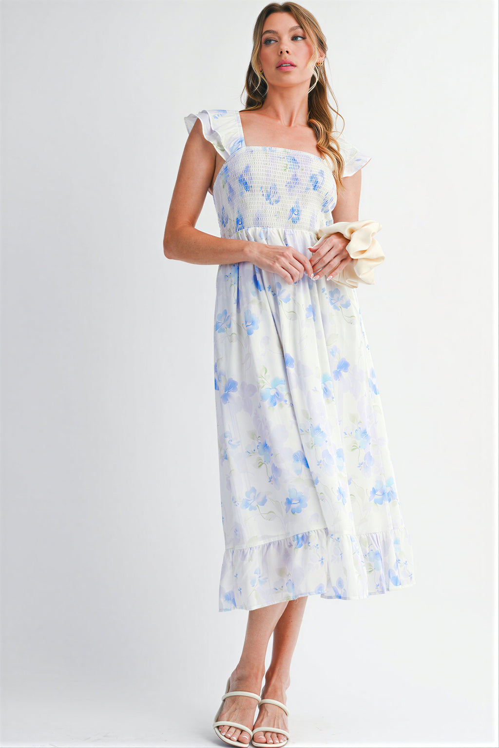 Kleid | Gestepptes Oberteil und Blumenmuster | Frühling/Sommer