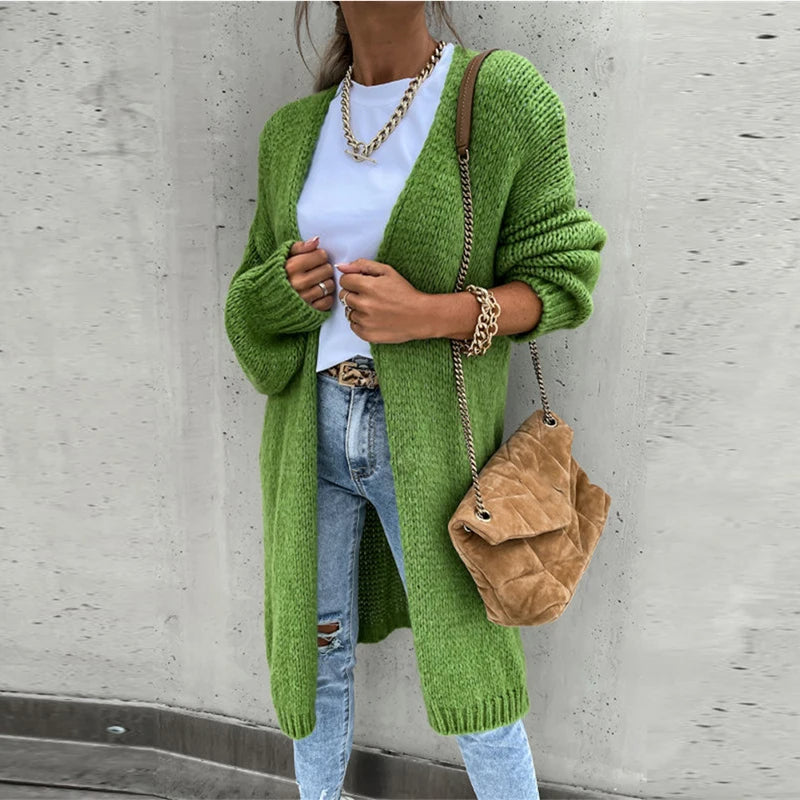 Damen Longline Cardigan – Offen, Rippstrick, Elegant-74479-181b82cb-1001-4fd5-8ada-3bb71e033d4f