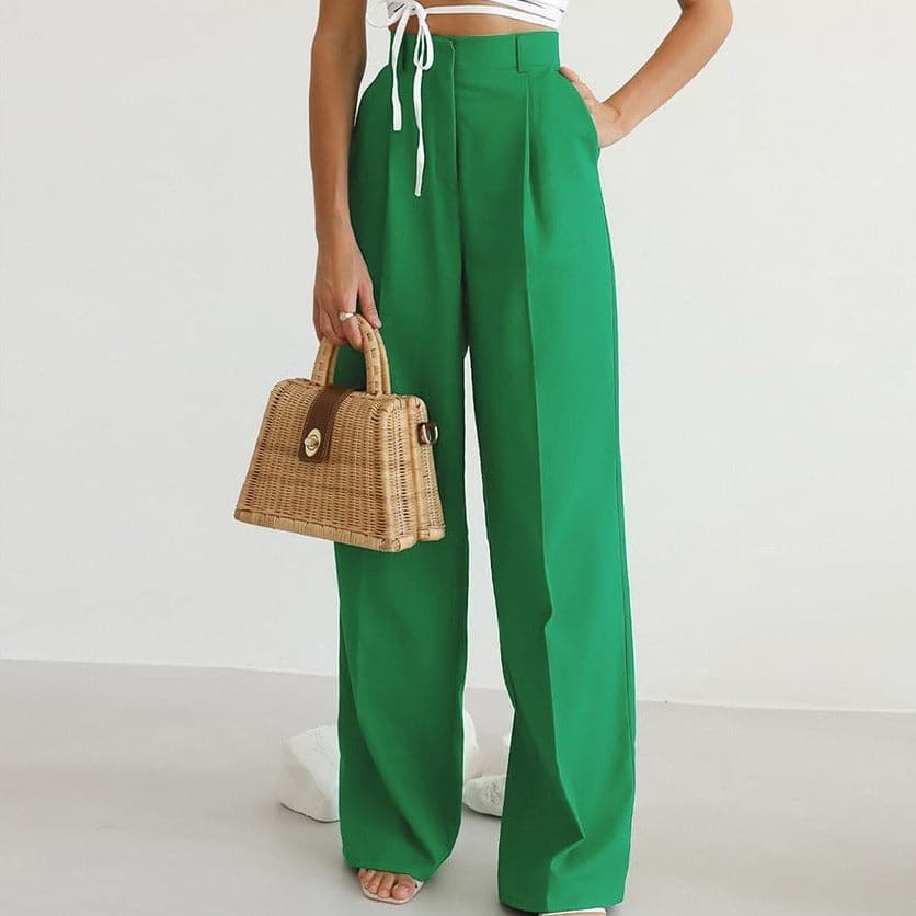 Hose | Hochtailliertes, weites Design | Ganzjährig