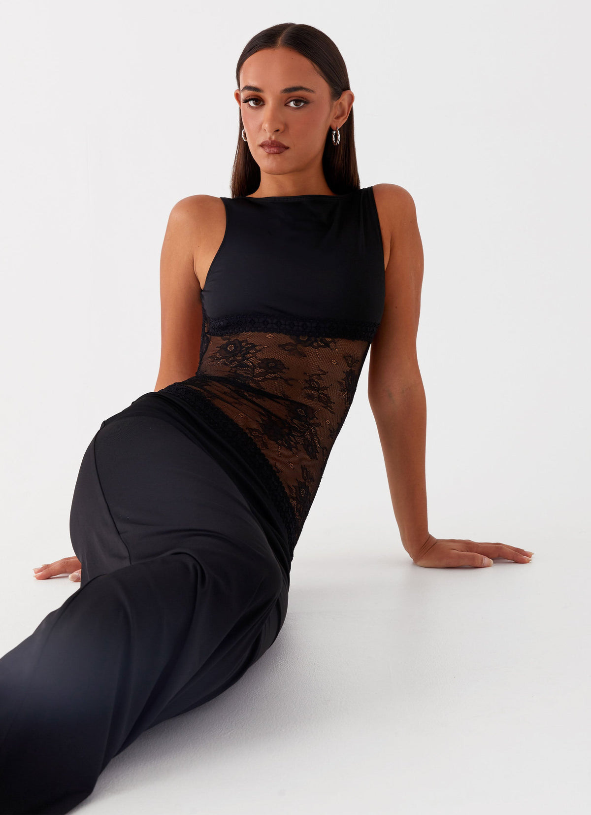 Damen Maxikleid – Ärmellos mit Spitzenpanel, Elegant, Abendkleid-83478-21eee012-fcbf-403f-a41f-a7c6bd4dff28
