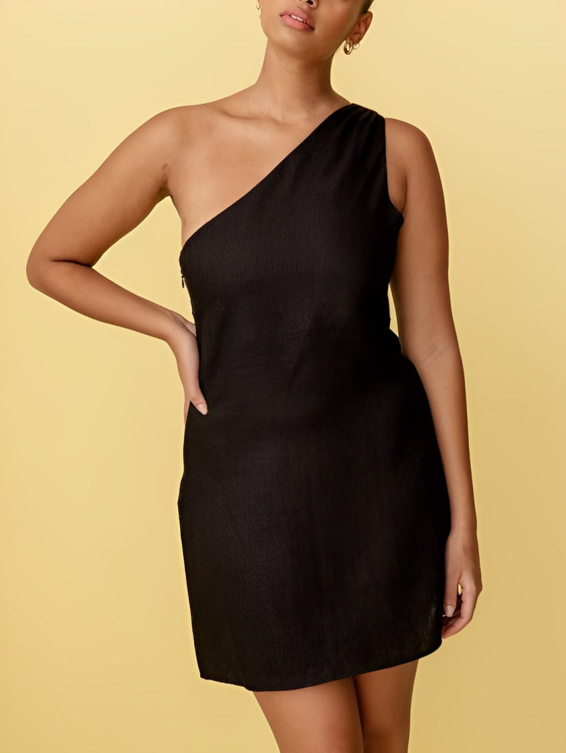 Kleidhaus Damen One-Shoulder Mini-Kleid – Leinen-83276-2349a807-26e8-4dd0-a554-ecd9644cb5f6