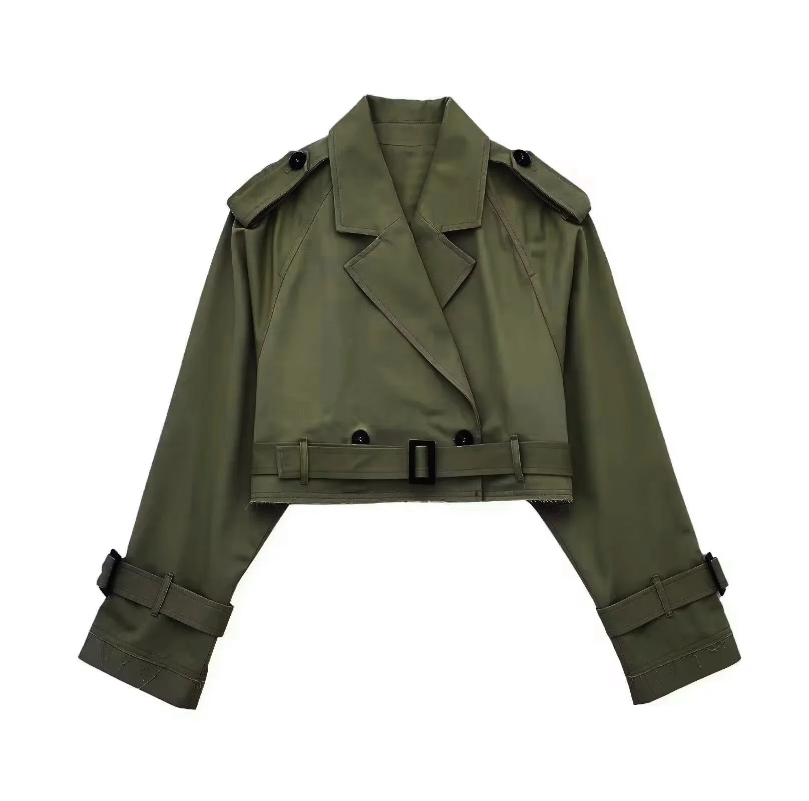 Cropped Trenchcoat mit Gürtel-Detail