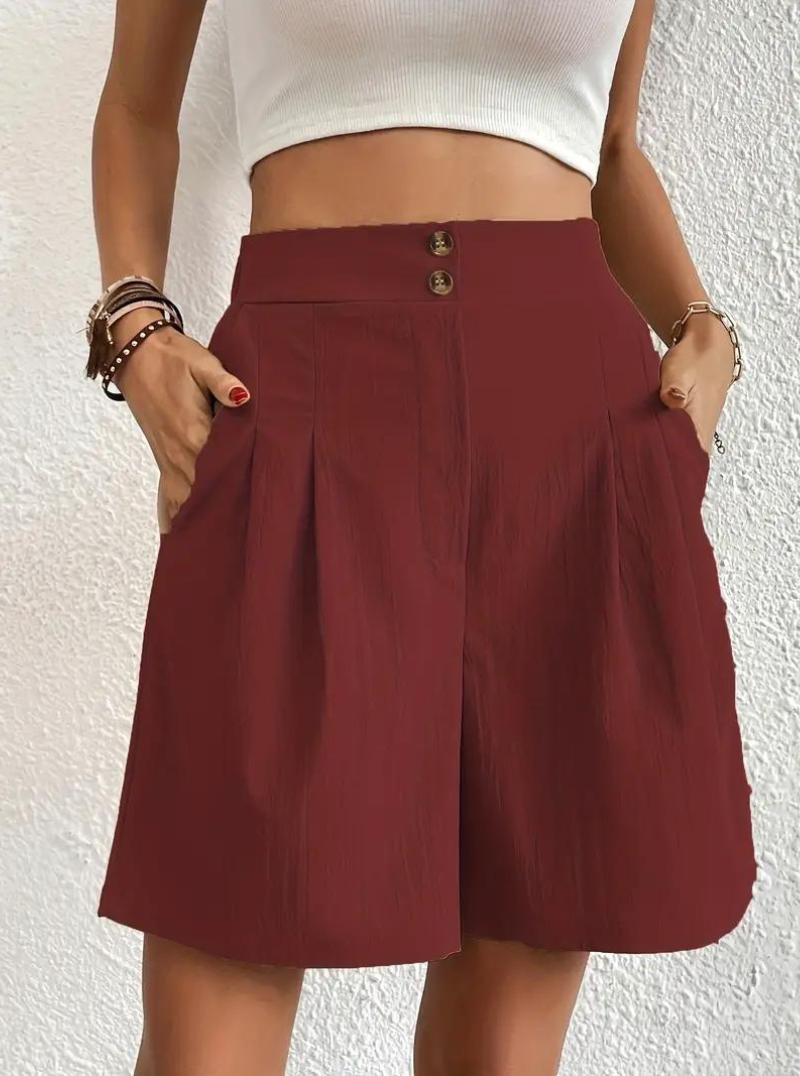 Damen Shorts – Hochtailliert, Bundfalten, mit Taschen-82558-2d04b58b-d959-47a6-8866-17ba9f458c6e