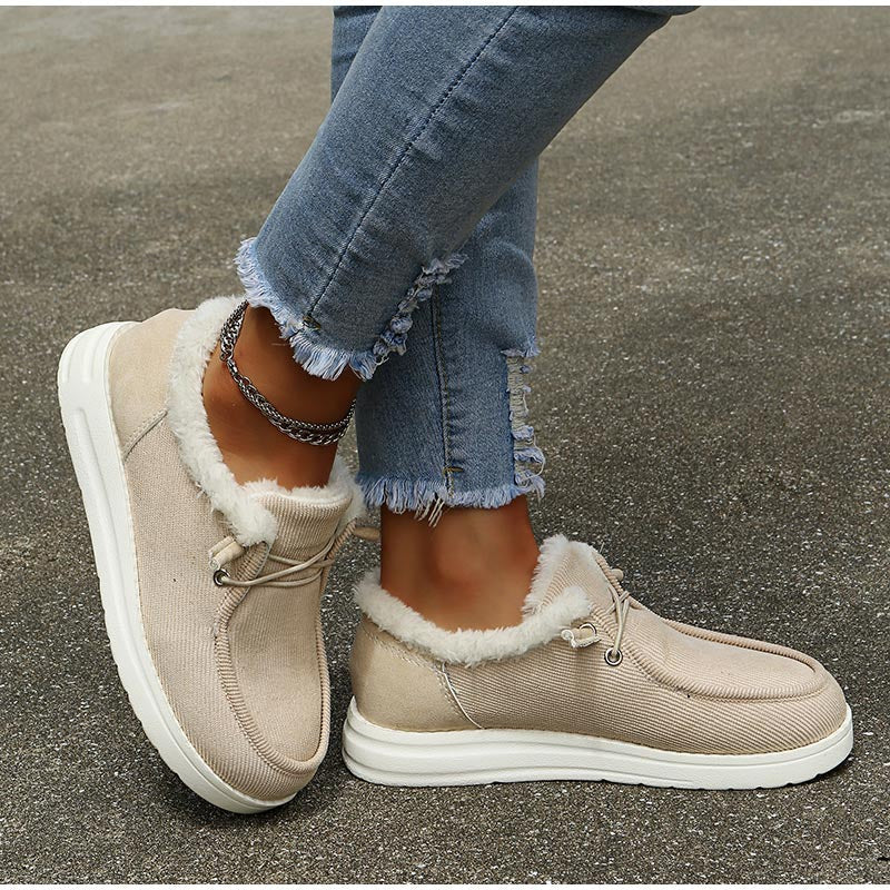 Damen Schnürschuhe – Kord, Kunstfellfutter, Gummisohle, Winter-82593-37f47929-978e-49bf-ad35-c523a5563106