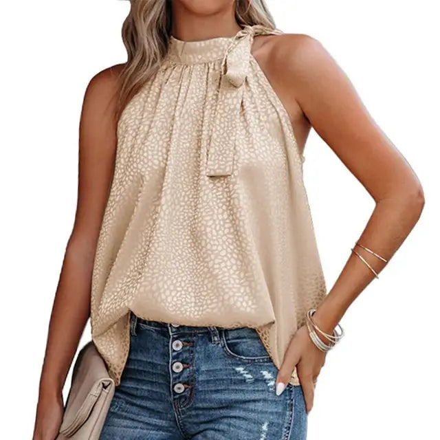 Fließendes Neckholder-Top mit Schleifendetail