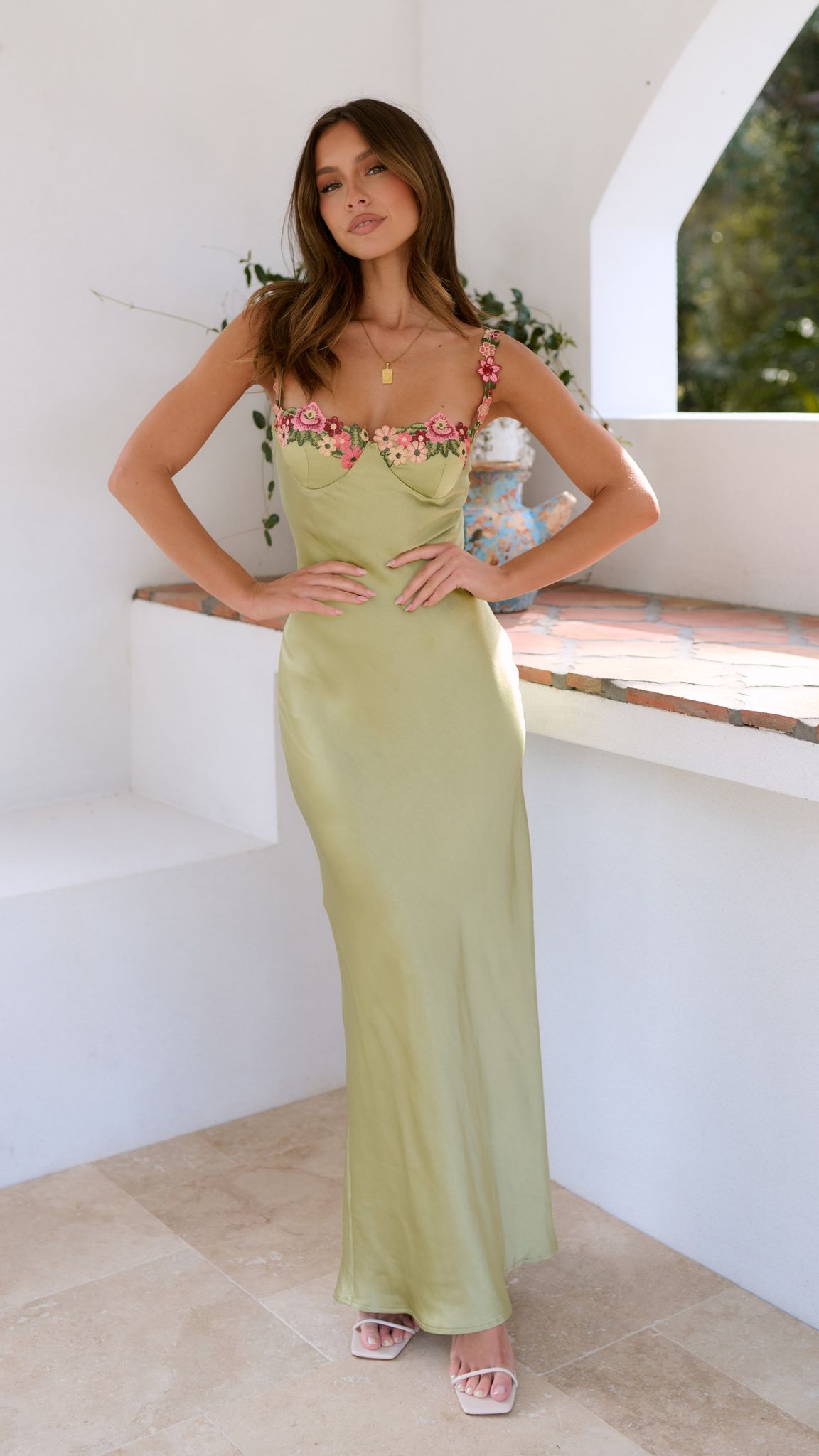 Carol | Women’s Floral Embroidered Maxi Dress with Elegant Flow - Image 5