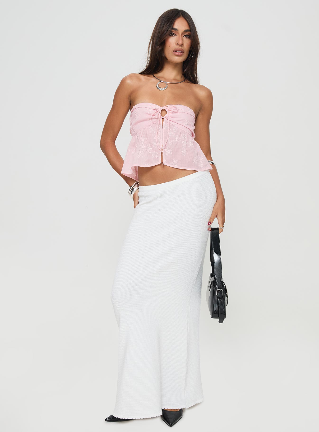 Florale Spitze Top mit Bindedetail