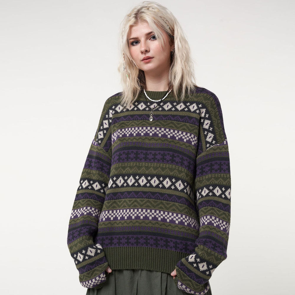 Jacquard Pullover Abrielle in Grün