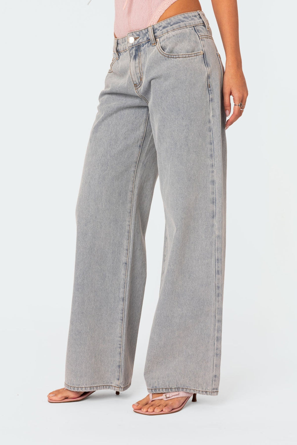 Damen Jeans – Helle Waschung, Schleifen-Stickerei, Wide Leg Passform-83512-58af66d9-17bb-4c3a-bf2b-07cbd157185f