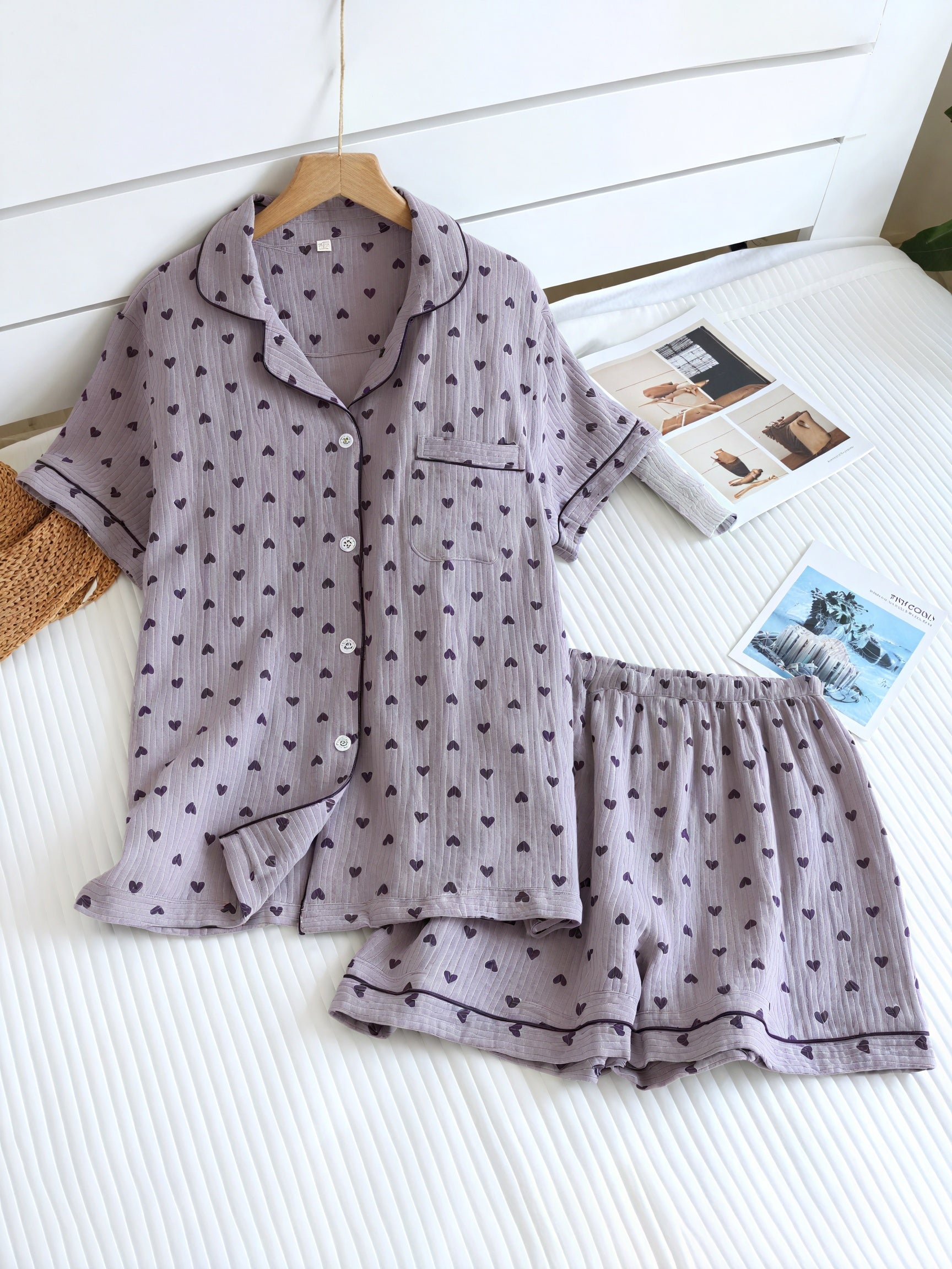 Herz-Muster Pyjama Set