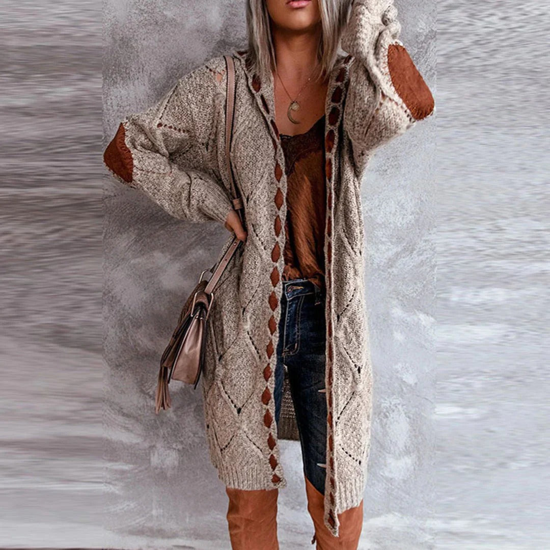 Lilika Zeitloser Strick-Cardigan mit Patches