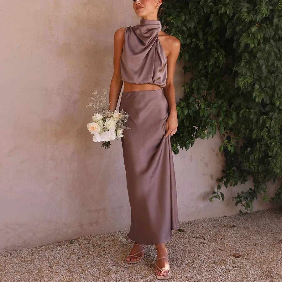 Elegantes Maxikleid mit Haltertop