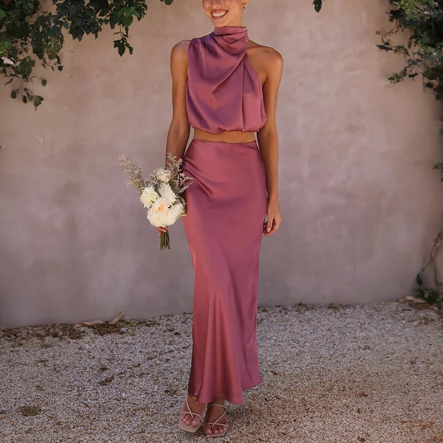 Elegantes Maxikleid mit Haltertop
