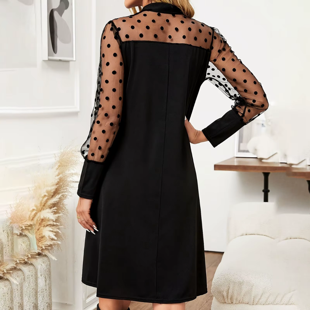 Elegantes modernes Kleid mit Puffärmeln
