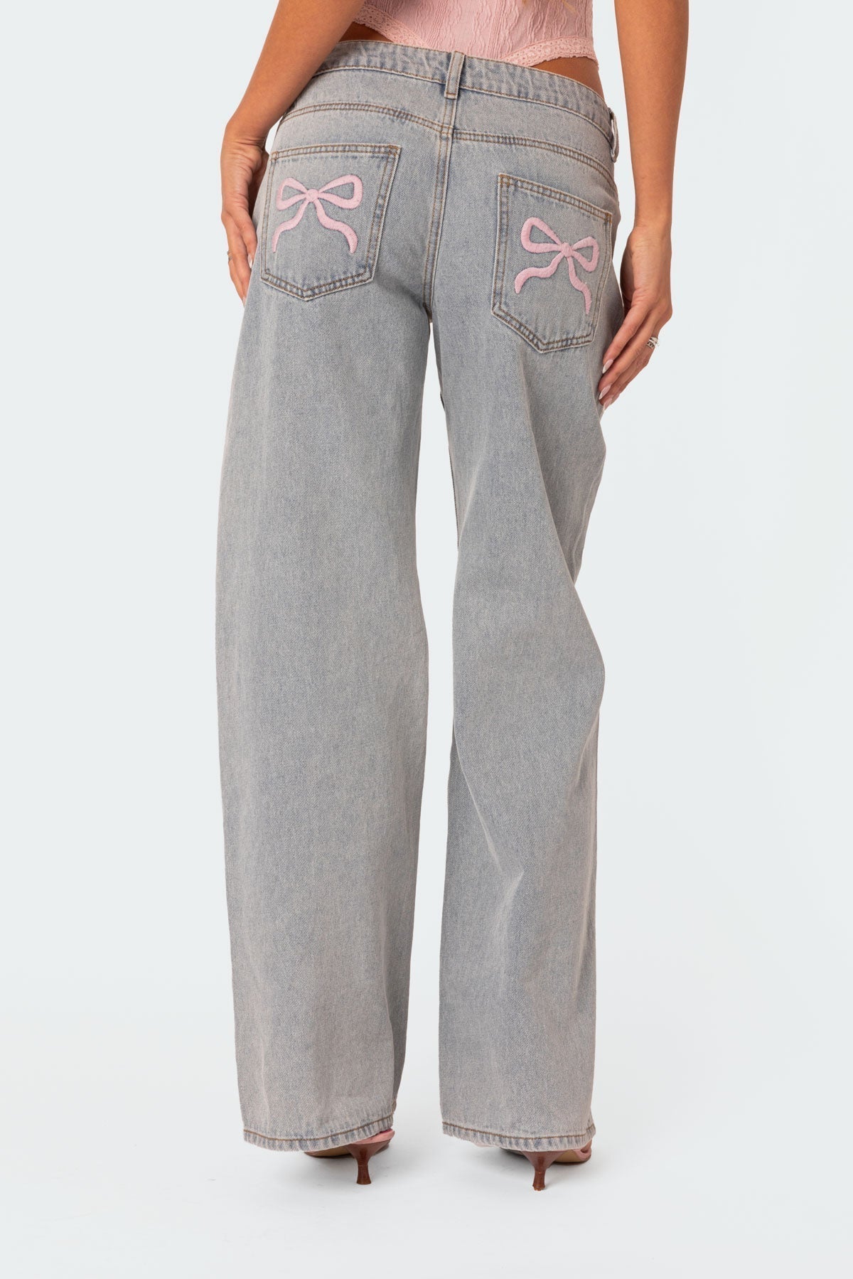 Damen Jeans – Helle Waschung, Schleifen-Stickerei, Wide Leg Passform-83512-6789a4e9-9004-4711-9829-c95821dbe823