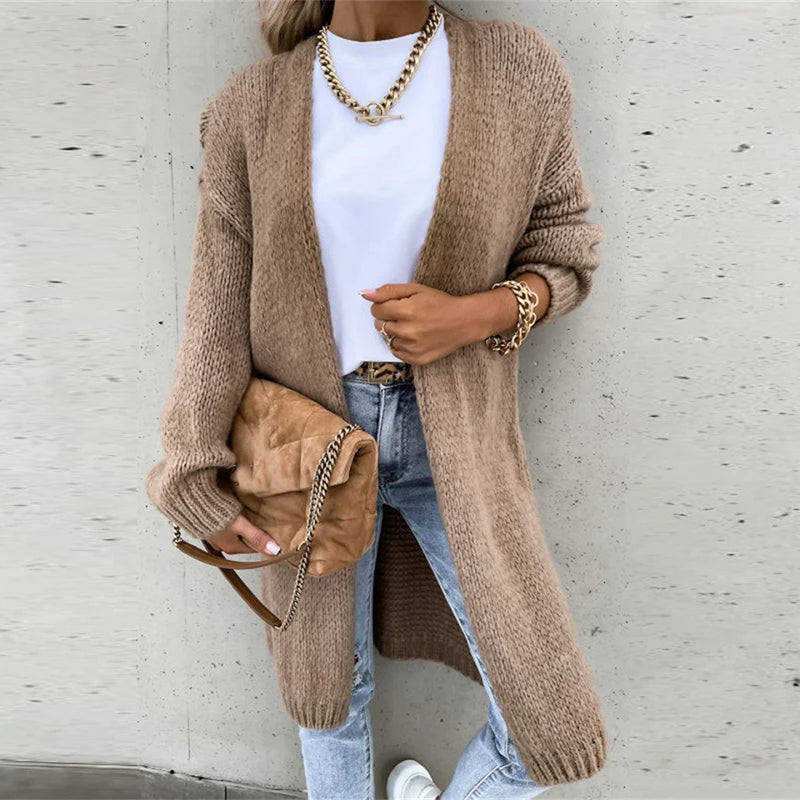 Damen Longline Cardigan – Offen, Rippstrick, Elegant-74479-6ff90b8b-1c1e-4a92-9e00-92dce12c84ef