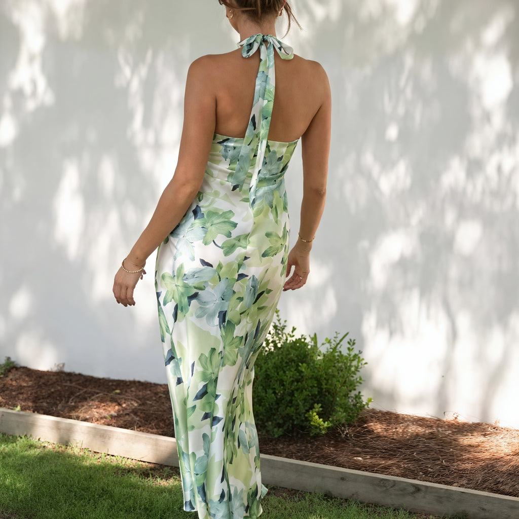 Elegantes, florales Maxikleid