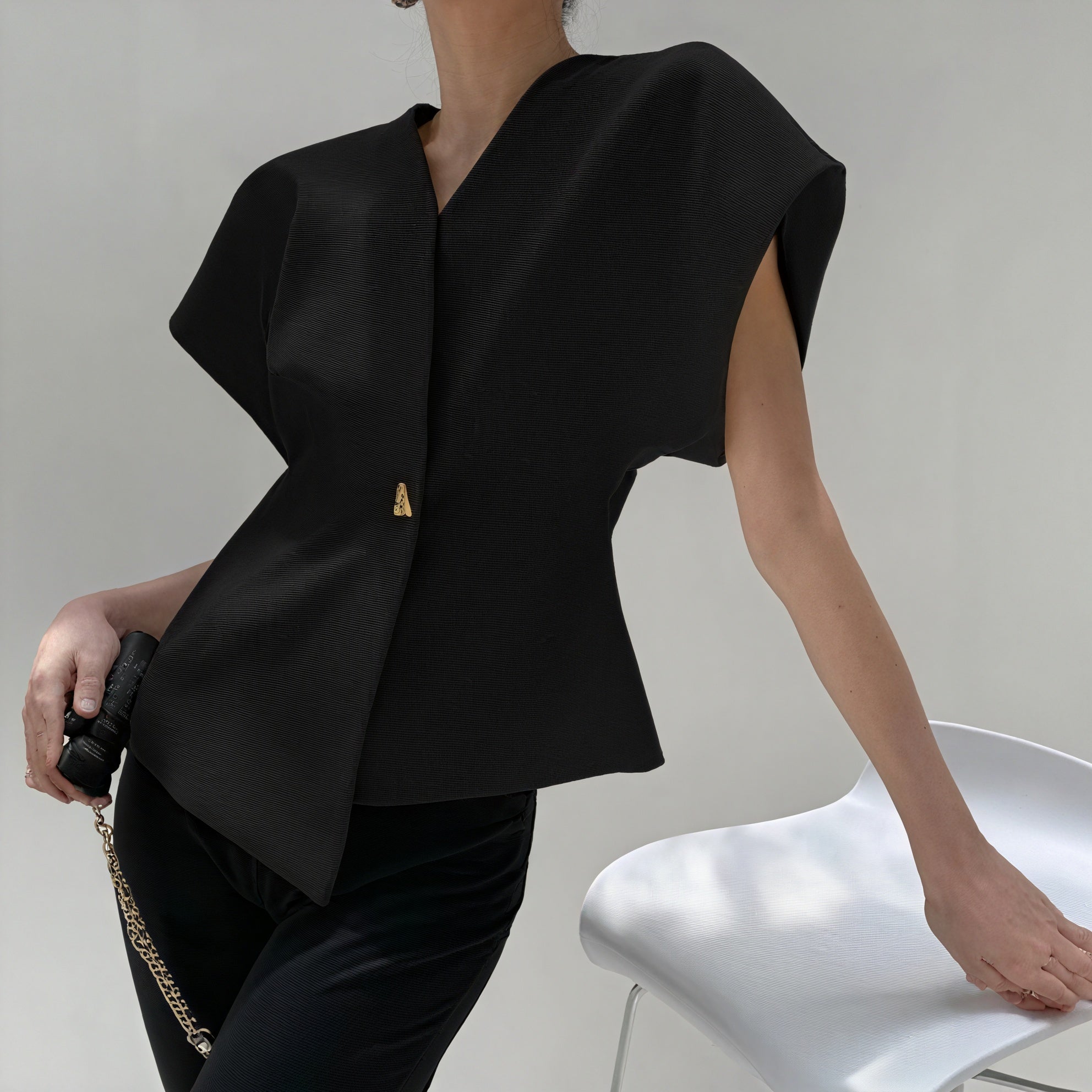 Elegante Wickelbluse mit Struktur