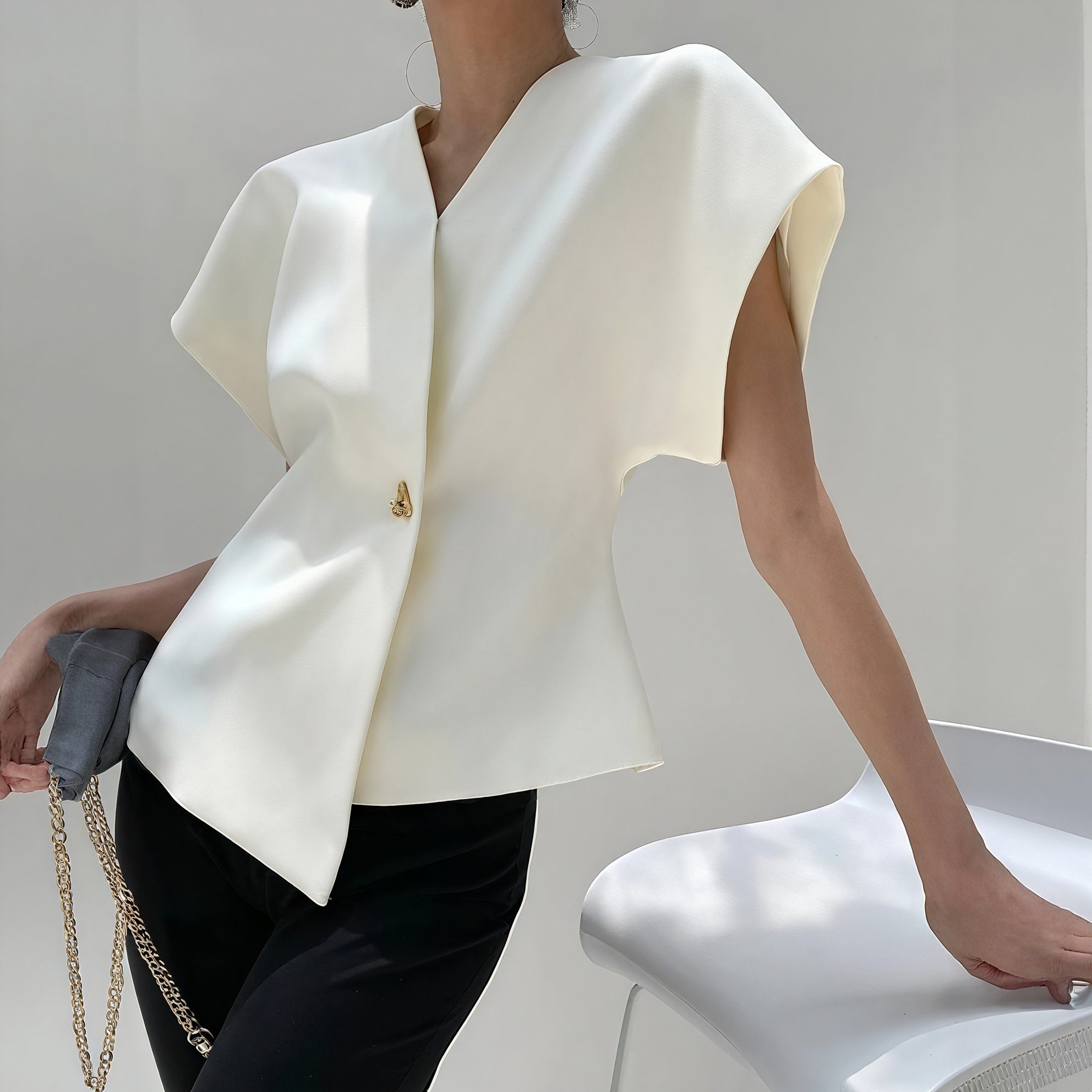 Elegante Wickelbluse mit Struktur
