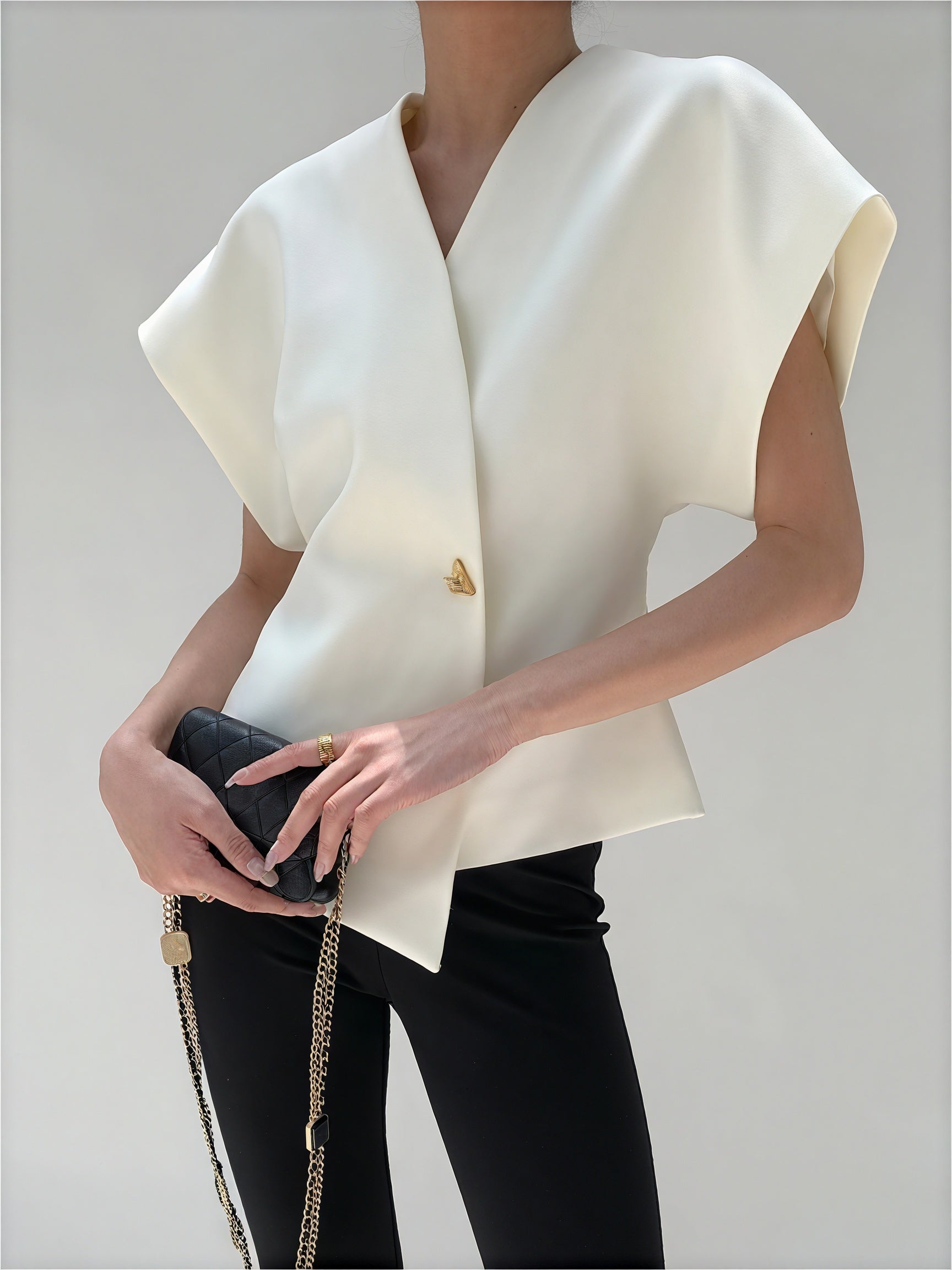 Elegante Wickelbluse mit Struktur