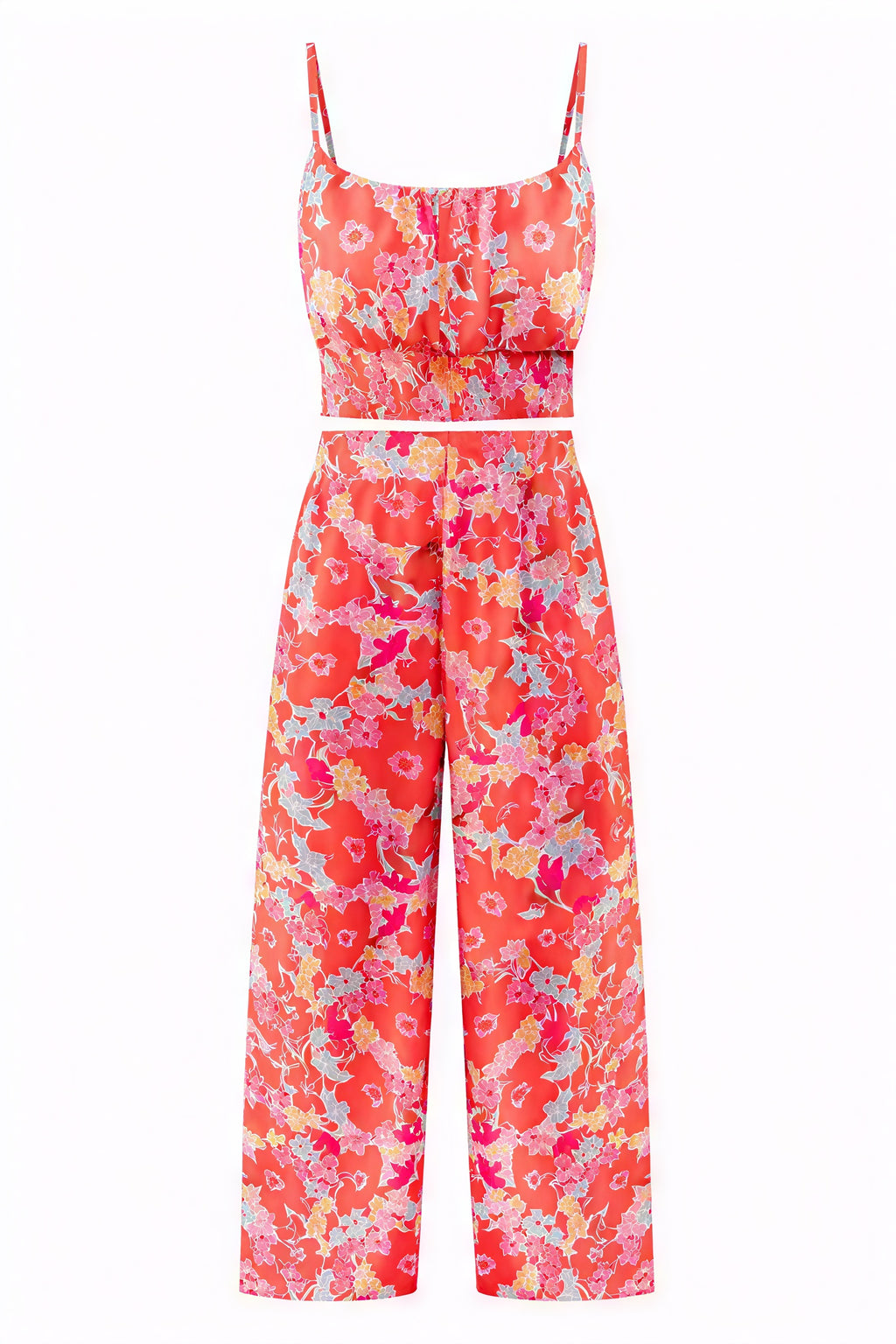 Sommerliches zweiteiliges Set mit Blumenmuster