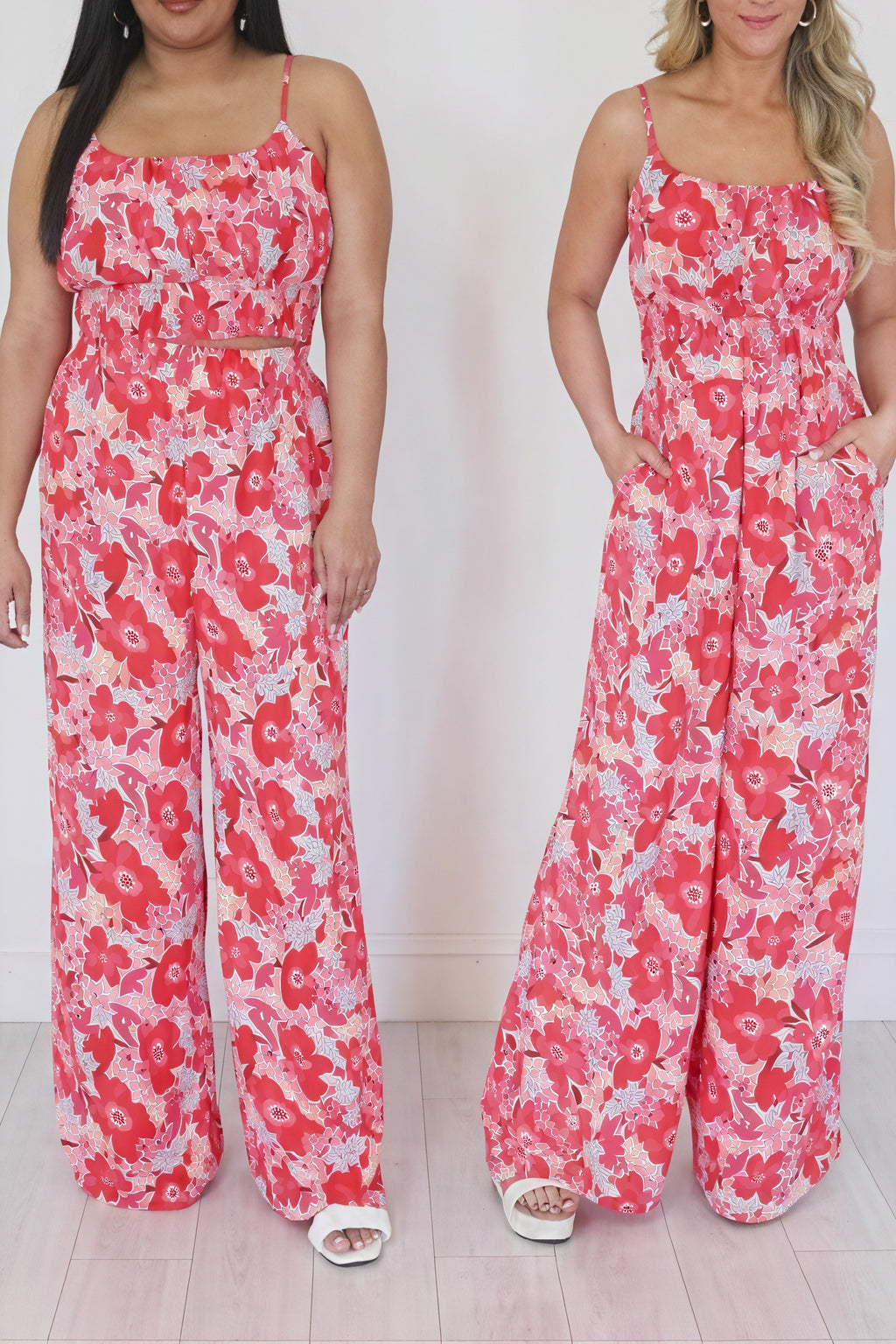 Sommerliches zweiteiliges Set mit Blumenmuster
