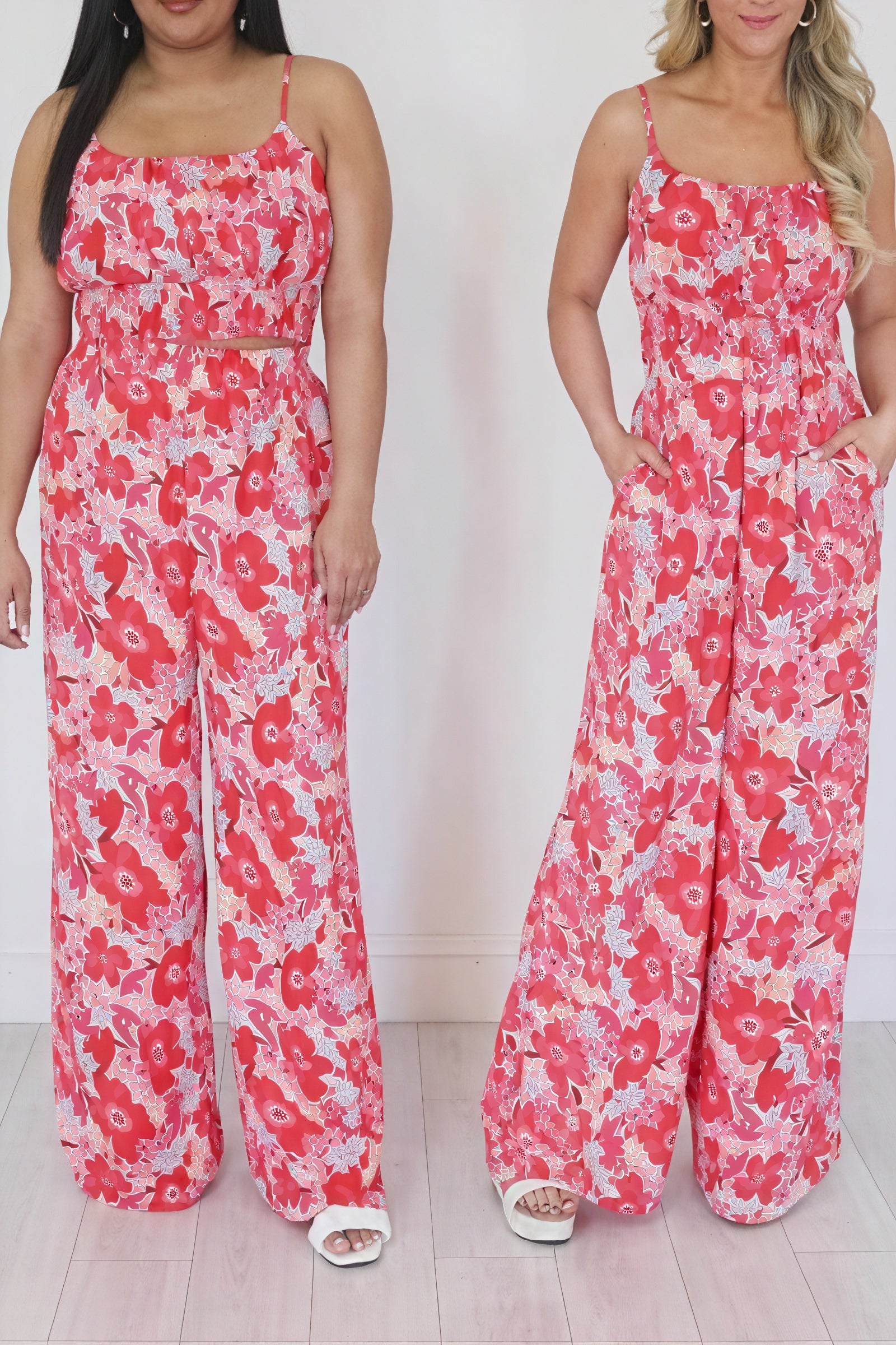 Sommerliches zweiteiliges Set mit Blumenmuster