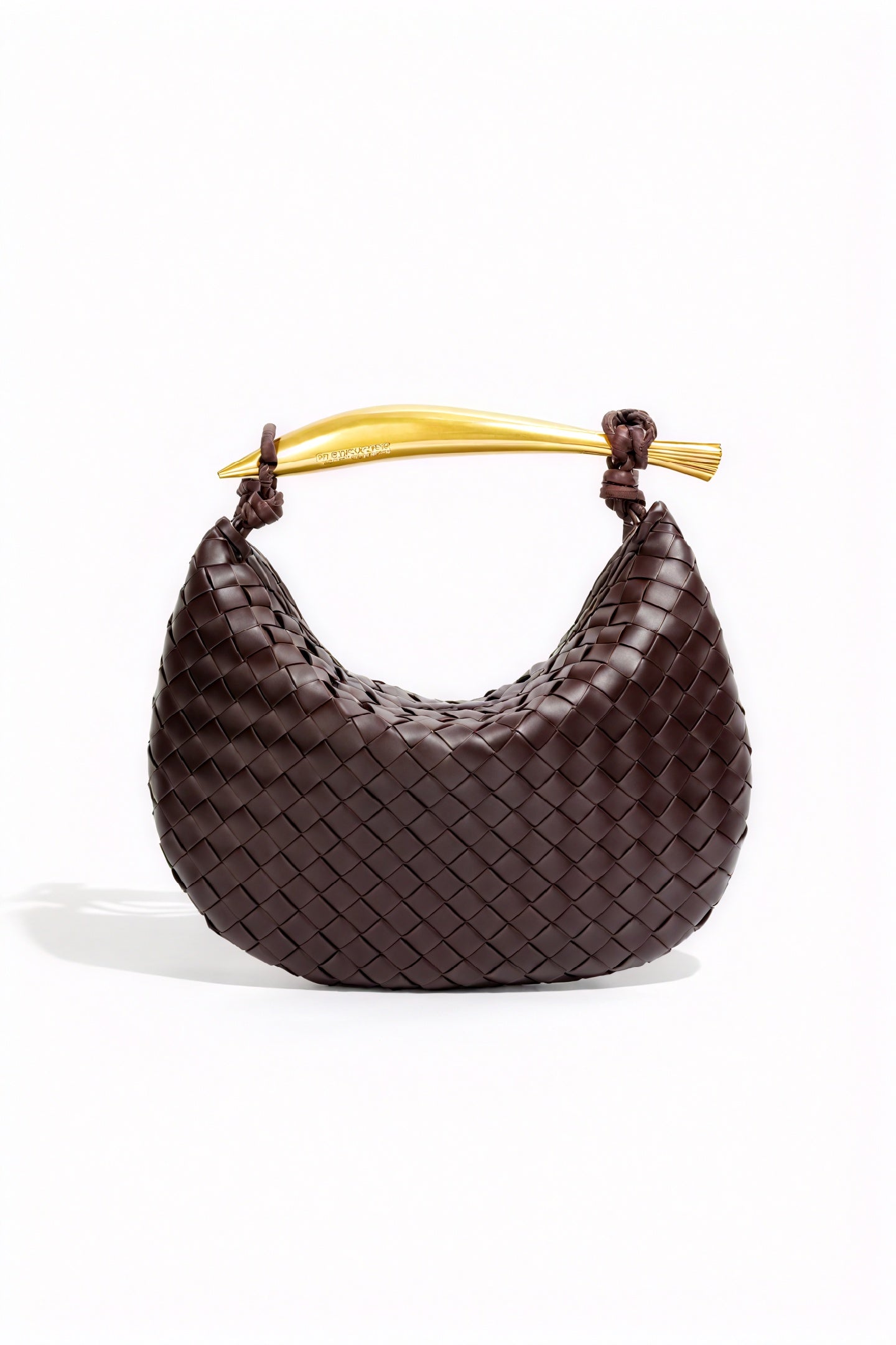 Elegante Halbmond-Tasche mit Webmuster