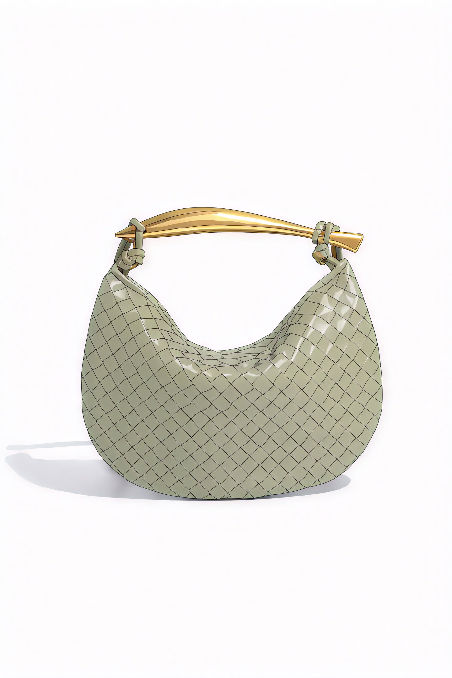 Elegante Halbmond-Tasche mit Webmuster