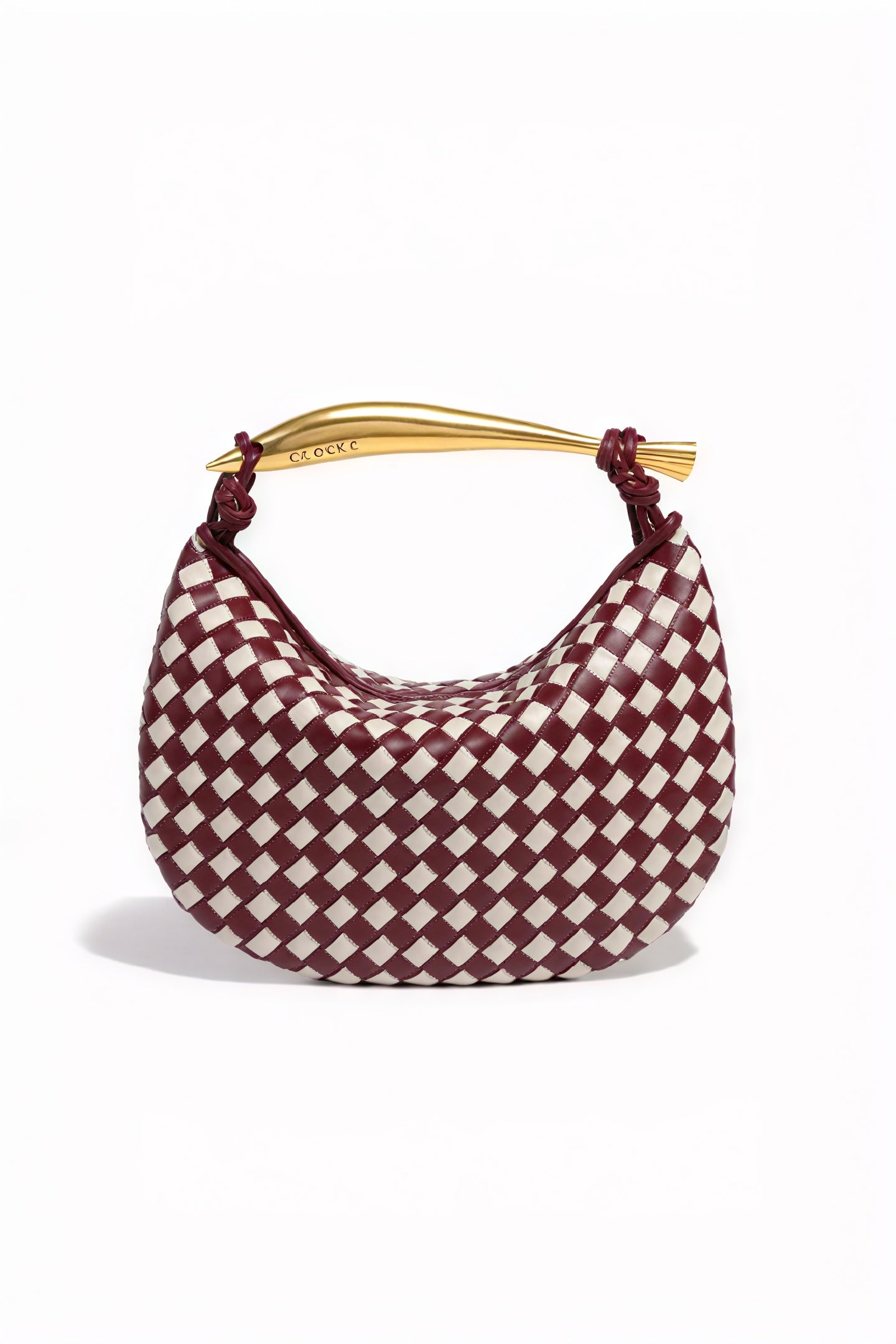 Elegante Halbmond-Tasche mit Webmuster