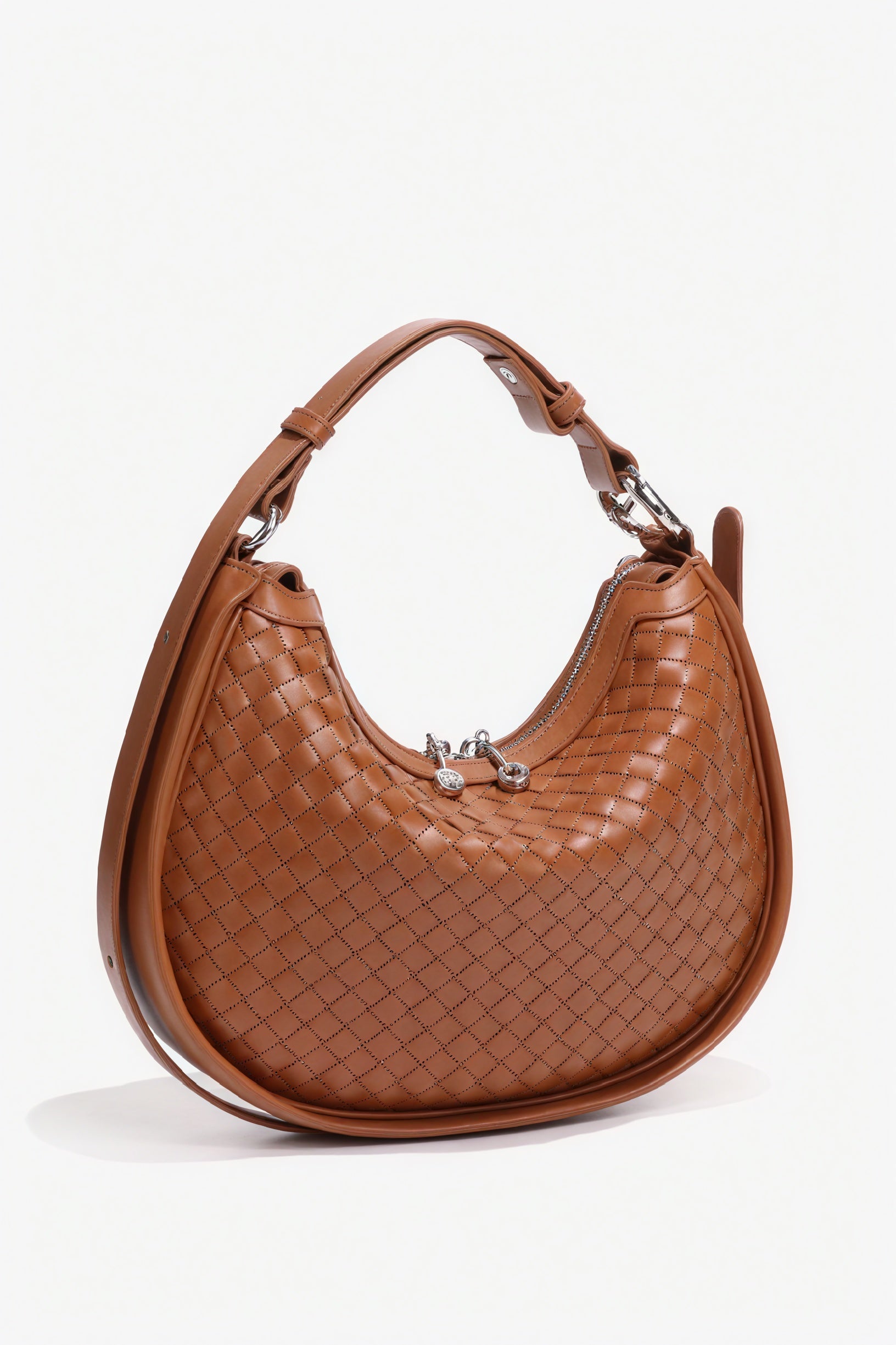 Elegante gewebte Halbmondtasche