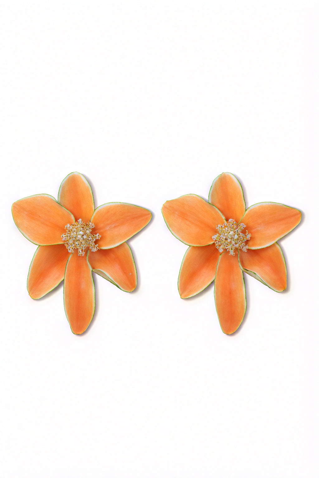 Blumenohrstecker mit Goldakzenten