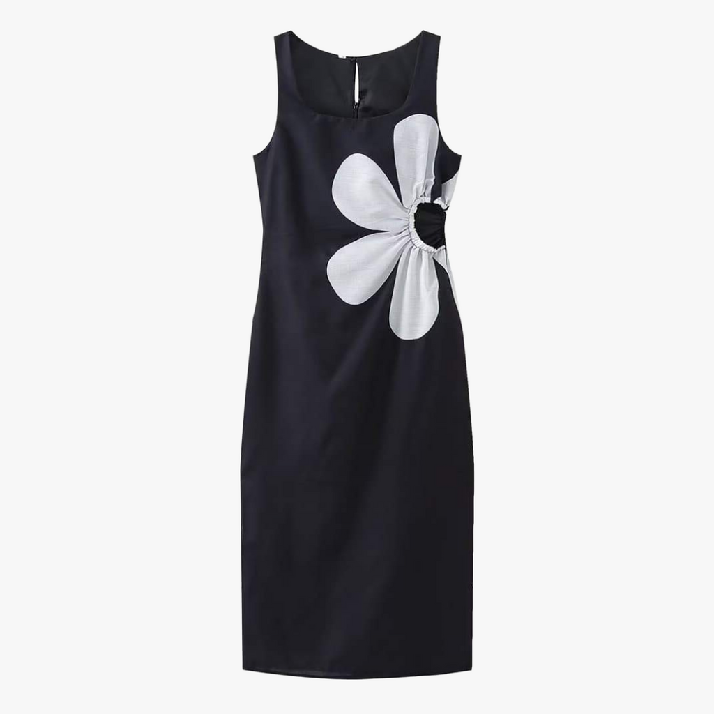 Figurbetontes Kleid mit floralem Design