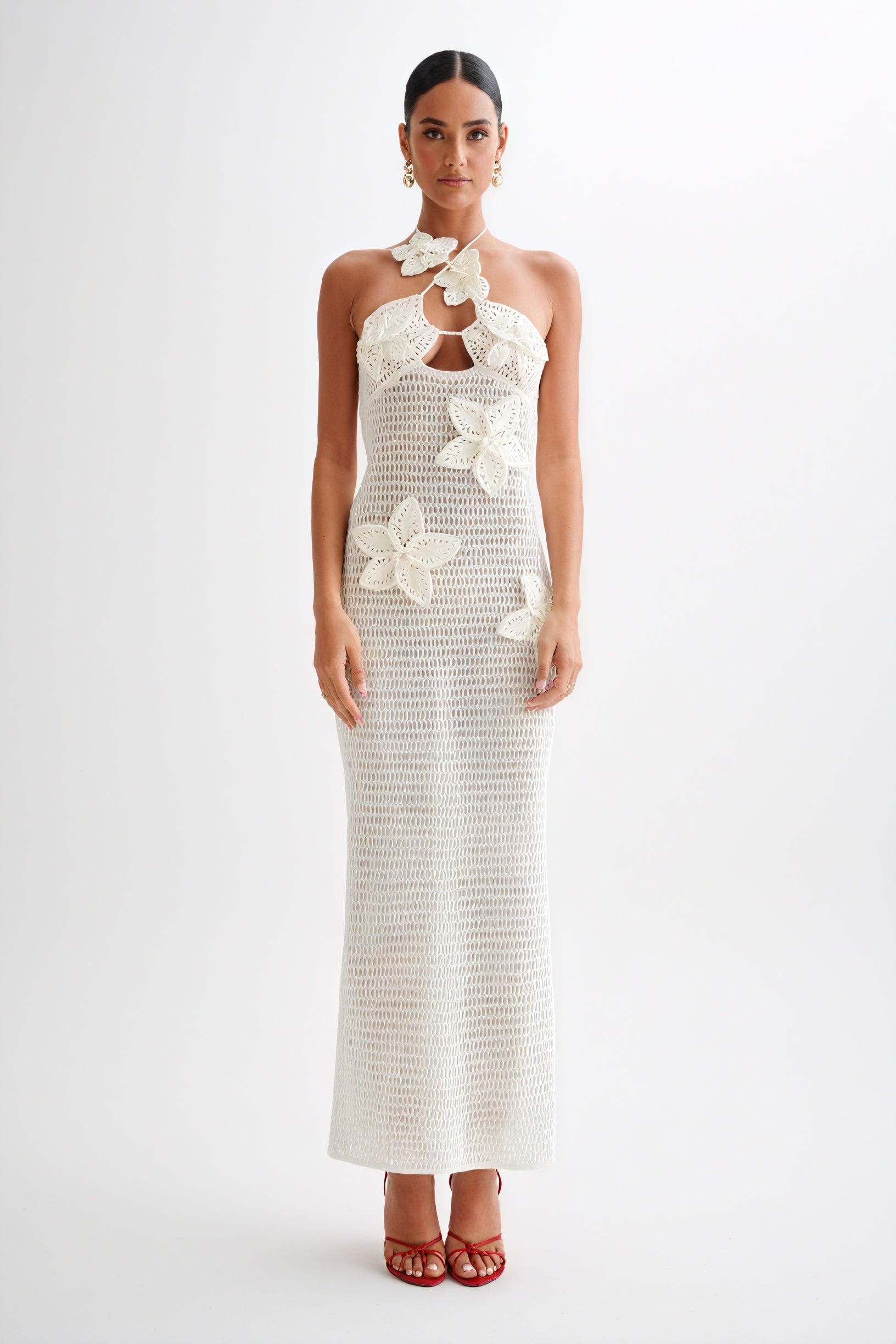 Bohème Kleid mit floralen Details