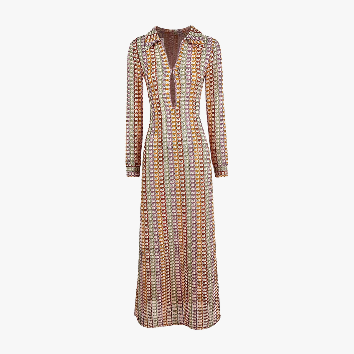 Maxikleid mit geometrischem Muster